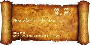 Mozsár Péter névjegykártya